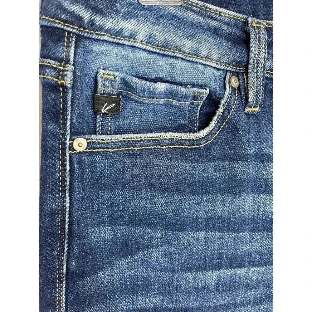 KanCan Quinn Mid Rise Ankle Flare Jeans Raw/Split/Frayed hem size 29 - Picture 3 of 11